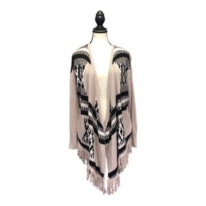 AMERICAN EAGLE Fringe-Trim Cardigan Sweater